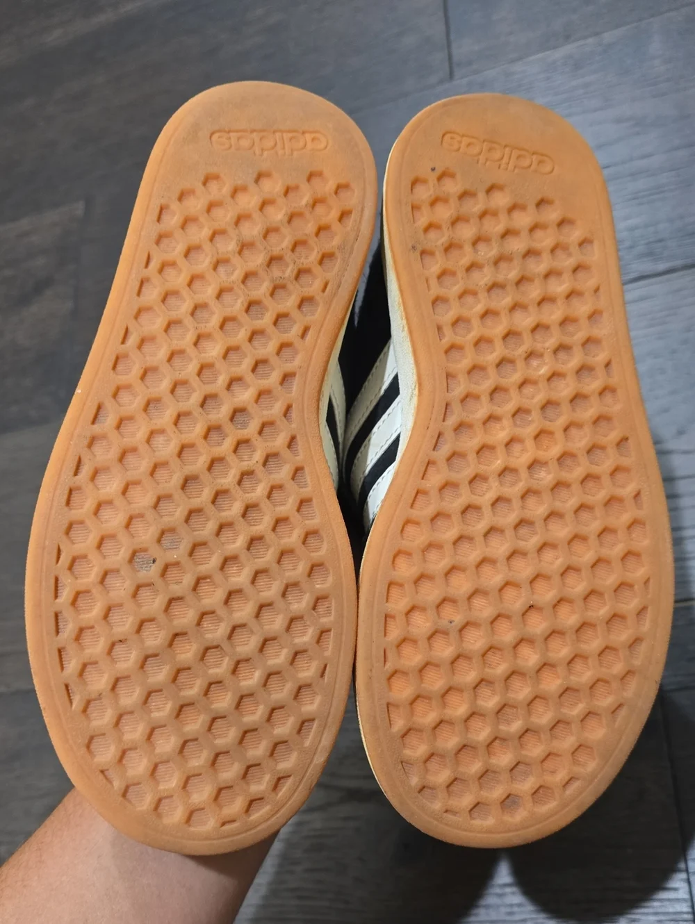 adidas Kids Black Suede Sneakers with Cream Stripes and Sole